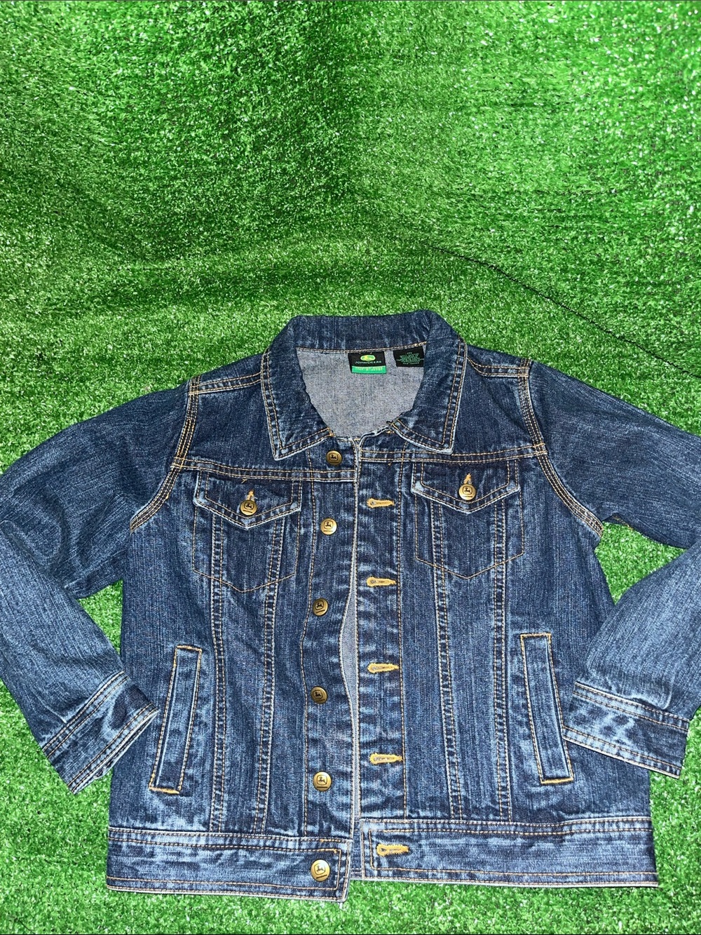 John Deere Toddler Denim Jacket Size 7 Boy's Girl's Unisex Blue Jean